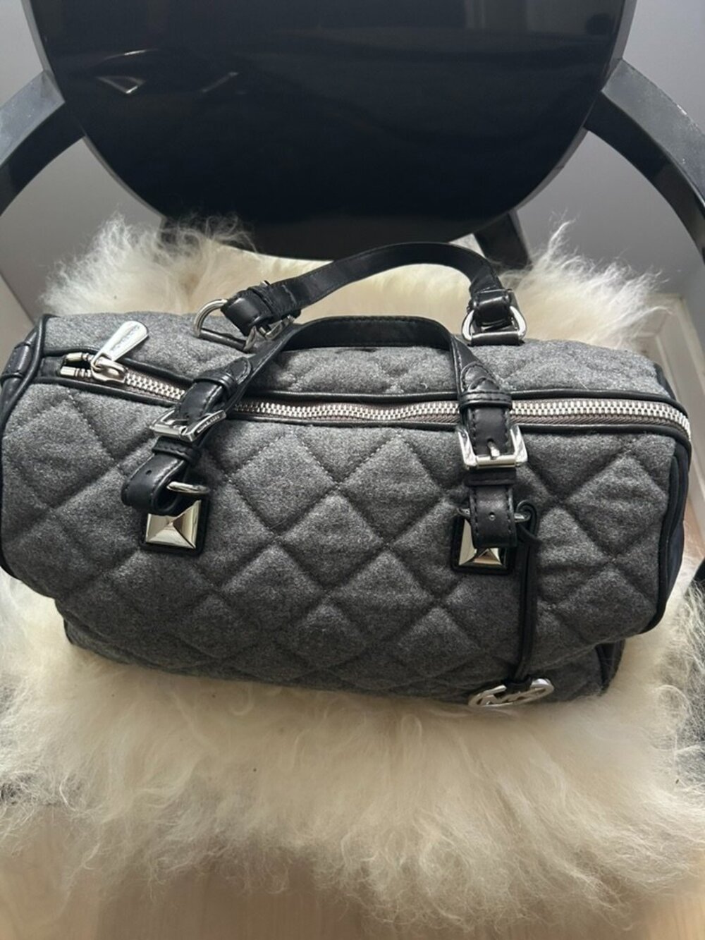 Michael Kors leather and wool purse